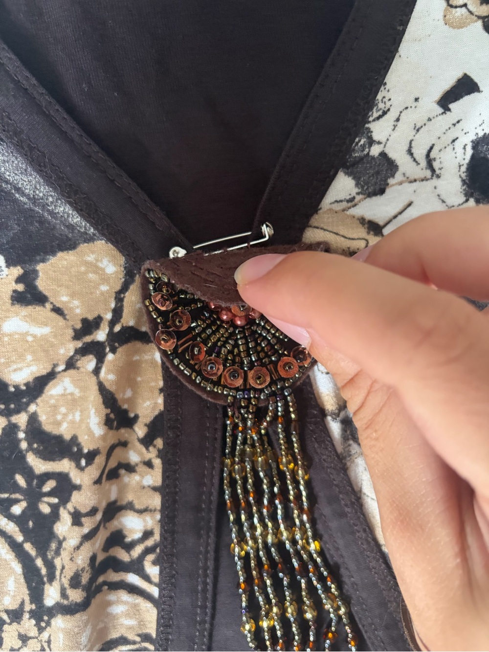 Vintage Y2K Apriori Beaded Medallion Layered Tank Top - Earthcore Grunge - Picture 7 of 10